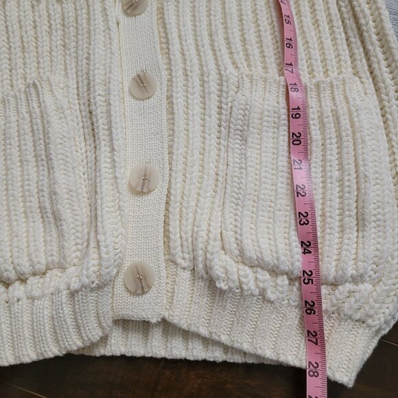 Anthropologie Maeve Fringe Oversized Cardigan Womens XS Boho Ivory Cozy Western - Picture 8 of 8